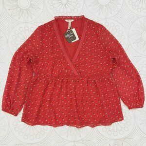 MATILDA JANE *valentine* Floral Top 'Must Be Love' womens Swiss Dot Sheer